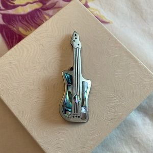 Silver guitar pin